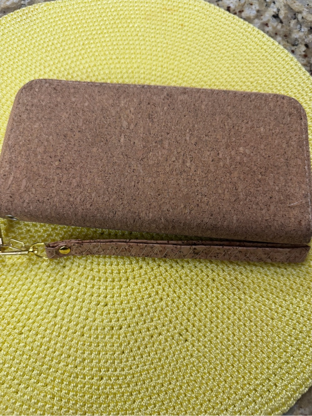 Brown Cork Wristlet Wallet - Versatile Women's Clutch